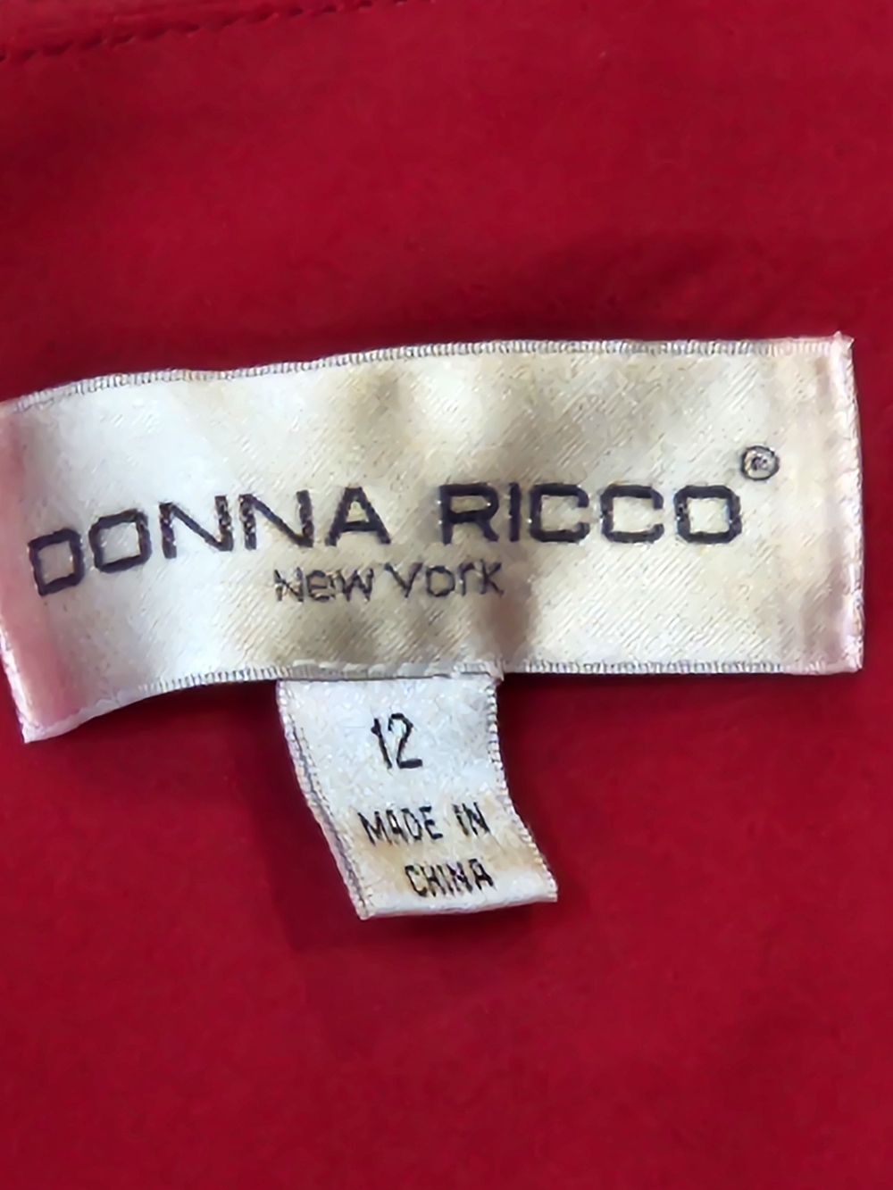 VINTAGE 90s Donna Ricco Red Floral Botanical Shift Dress - 12 - Picture 3 of 8